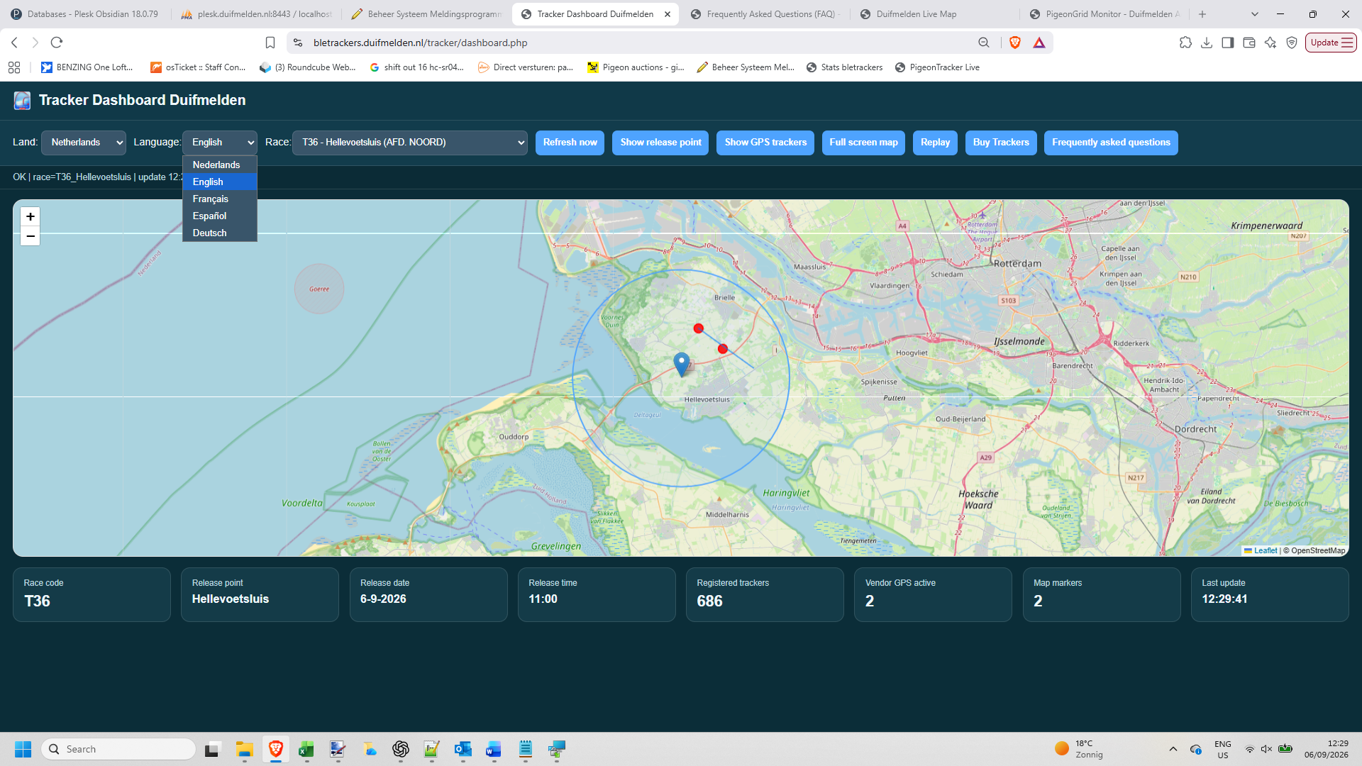 Duifmelden Live Map